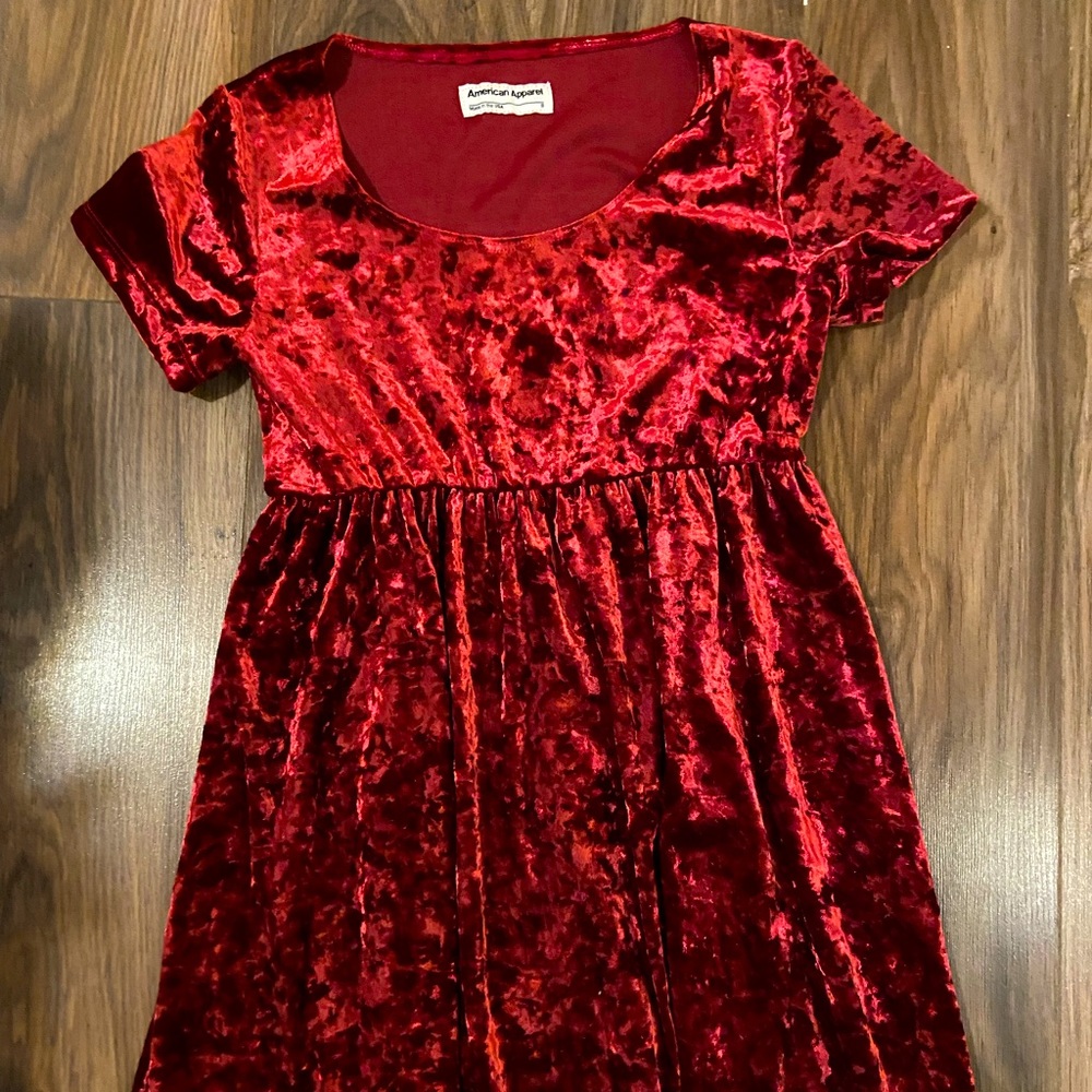 American apparel velvet babydoll dress